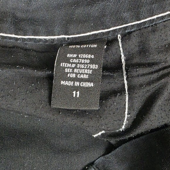 Hot Topic Pants Womens 11 Black Cargo Flare Stars Emo Skater Gothic Punk Rare - Picture 8 of 9